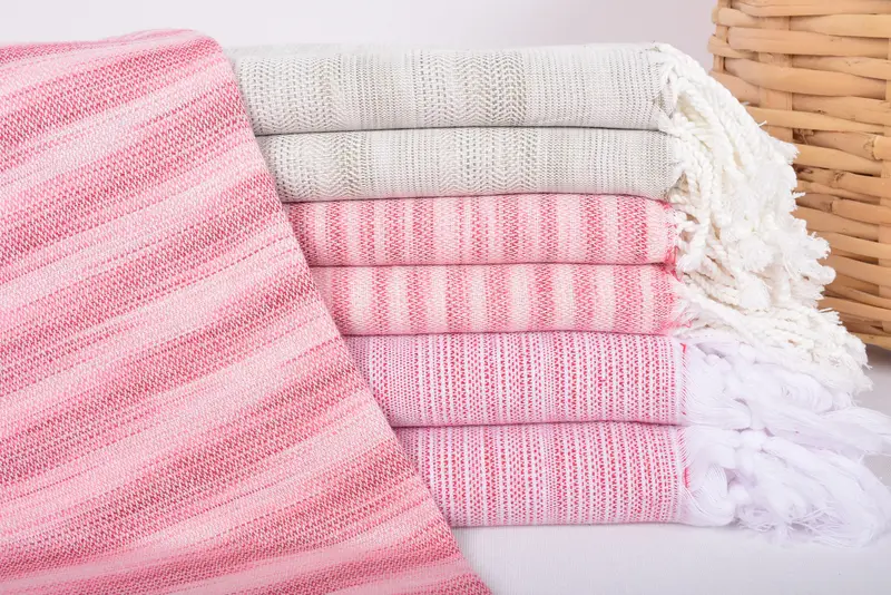 Wedding Hand Made Gift, Personalized Pink Organic Cotton Towel, 75x38 Inches