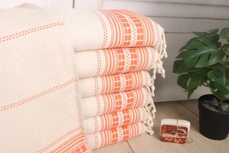 Turkish Towel Hand Towel, Holiday Towel, Xmas Gifts, Small Bath Towels, Personalized Dish Towel, 40x20 Linen Striped Towel, Bachelorette Party Gifts - 1
