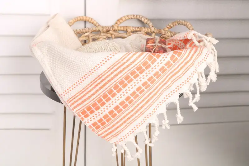Turkish Towel Hand Towel, Holiday Towel, Xmas Gifts, Small Bath Towels, Personalized Dish Towel, 40x20 Linen Striped Towel, Bachelorette Party Gifts - 2