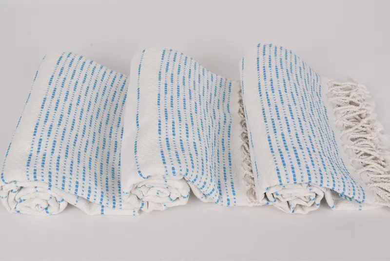 Beach towel, Travel Towel, Employee Gifts, Thin towel, Travel towel, 70x38 Cotton Striped Design Towel, Guest Towel, Embroidered Turkish Towel - 8