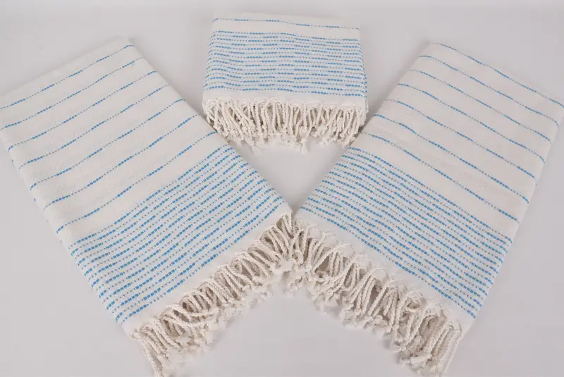 Beach towel, Travel Towel, Employee Gifts, Thin towel, Travel towel, 70x38 Cotton Striped Design Towel, Guest Towel, Embroidered Turkish Towel - 6