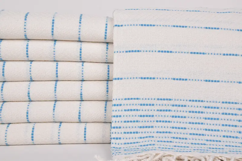 Beach towel, Travel Towel, Employee Gifts, Thin towel, Travel towel, 70x38 Cotton Striped Design Towel, Guest Towel, Embroidered Turkish Towel - 1