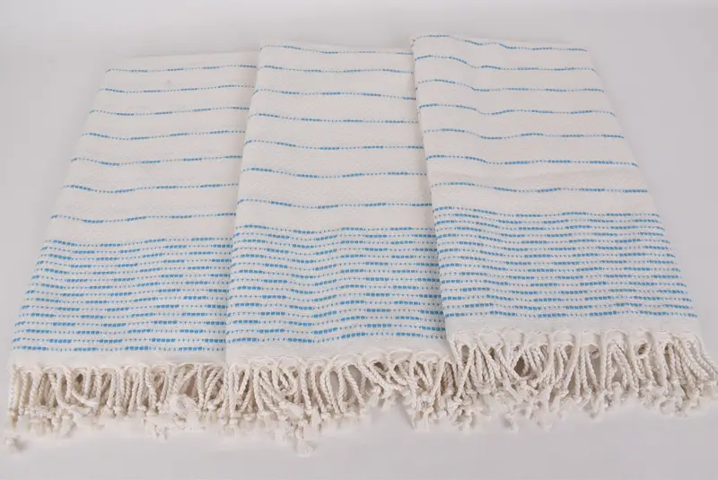 Beach towel, Travel Towel, Employee Gifts, Thin towel, Travel towel, 70x38 Cotton Striped Design Towel, Guest Towel, Embroidered Turkish Towel - 7