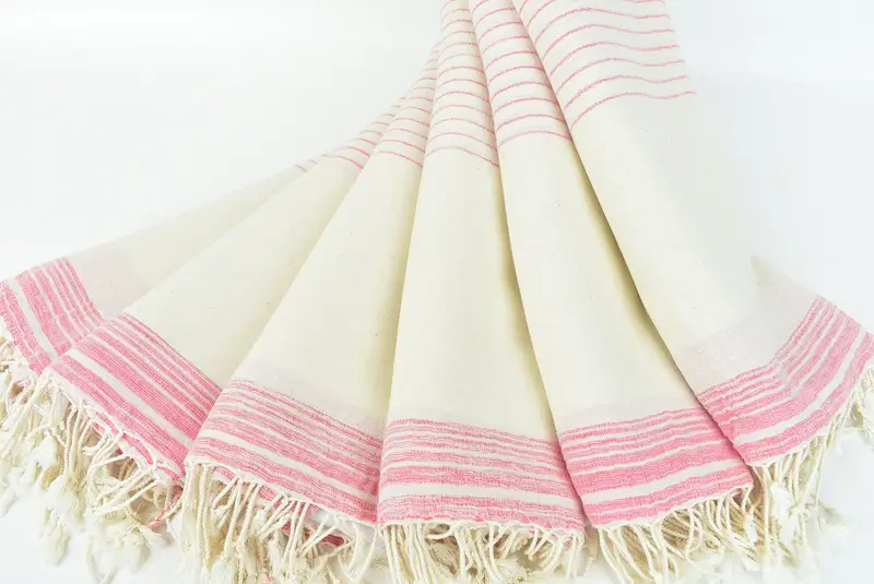 68x36 Cotton Striped Towel, Peshtemal, Lightweight Turkish towel, Soft towel, Fouta towel, Fringed Turkish towel for poolside, Beach Size Towel - 4