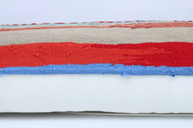 12x48 Red Cushion, Vintage Pillow, Pillow for Sofa, Cushion, Custom Cushion Case, Ethnical Kilim Rug Pillow, Meditation Pillow Case - 5