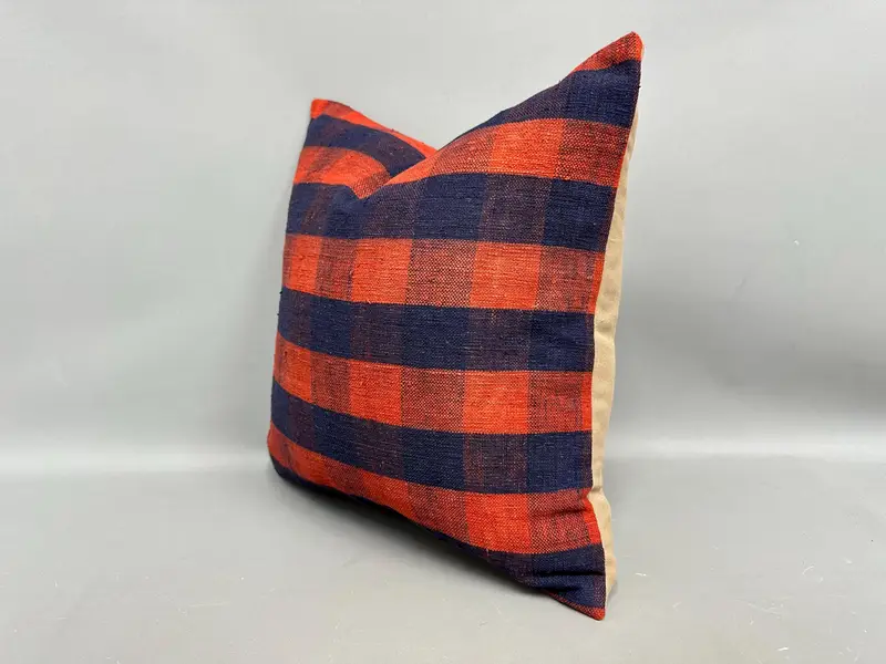 18x18 Blue Pillow Cover, Pillow Case, Southwestern Cushion Cover, Pillow for Couch, Authentic Pillow Case, Boho Pillow, Vintage Kilim Throw Pillow - 3