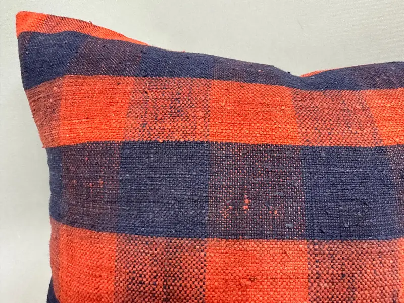 18x18 Blue Pillow Cover, Pillow Case, Southwestern Cushion Cover, Pillow for Couch, Authentic Pillow Case, Boho Pillow, Vintage Kilim Throw Pillow - 5