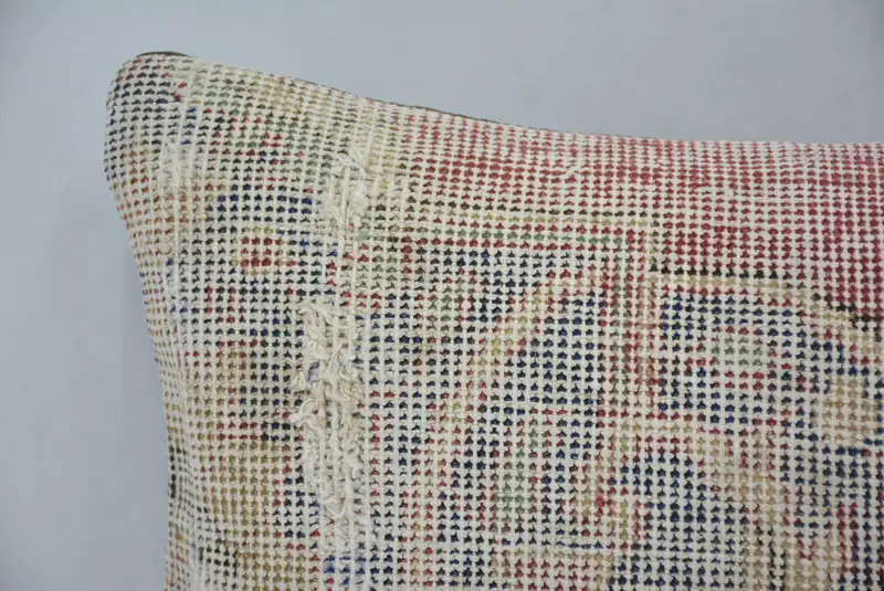 Interior Designer Pillow, 12x20 Blue Pillow Case, Crochet Pattern Cushion Case, Home Decor Pillow, Cushion, Ethnical Kilim Rug Pillow - 2