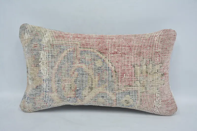 Interior Designer Pillow, 12x20 Blue Pillow Case, Crochet Pattern Cushion Case, Home Decor Pillow, Cushion, Ethnical Kilim Rug Pillow - 1