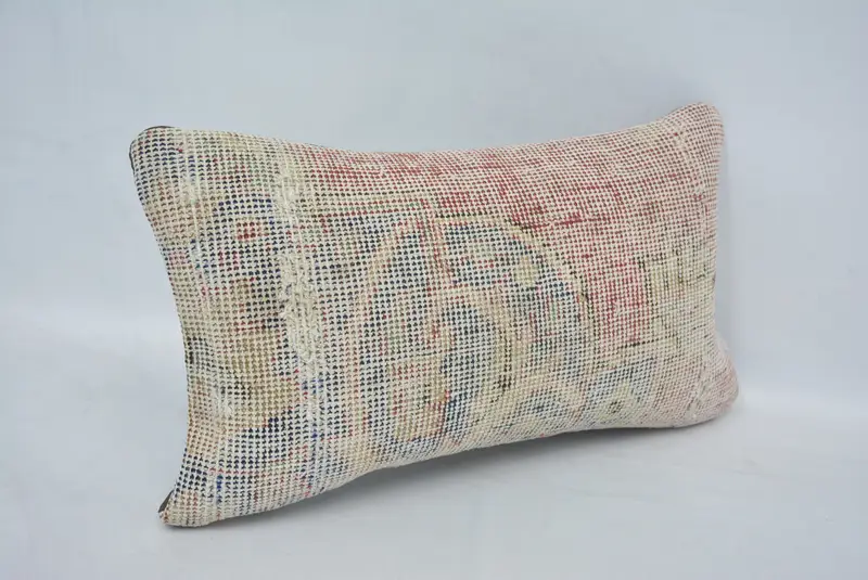 Interior Designer Pillow, 12x20 Blue Pillow Case, Crochet Pattern Cushion Case, Home Decor Pillow, Cushion, Ethnical Kilim Rug Pillow - 3