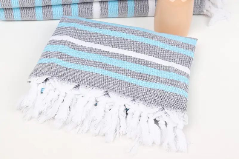 Turkish hand towel, 70x40 Cotton Striped Towel, Bachelor Gift, Home Decor Gifts, Luxury Turkish beach towel for summer vacation, Soft towel - 5