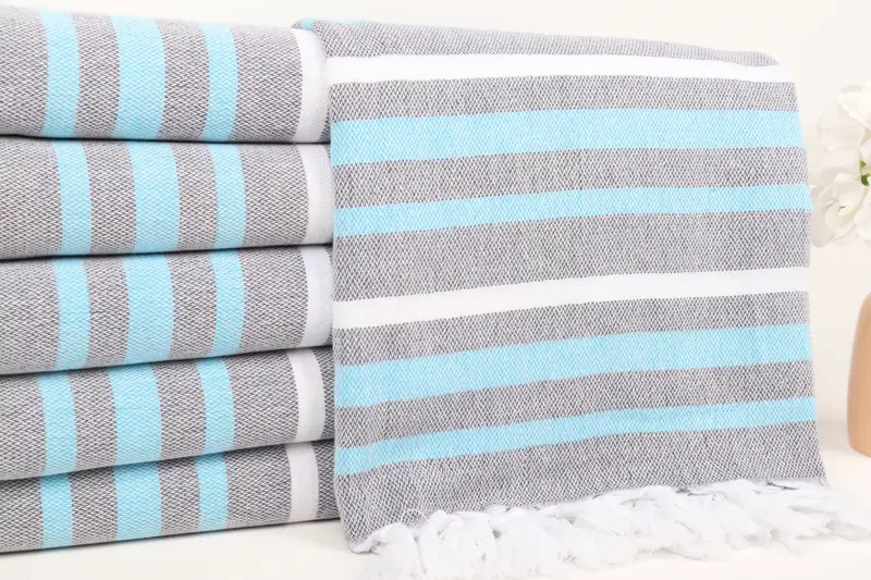 Turkish hand towel, 70x40 Cotton Striped Towel, Bachelor Gift, Home Decor Gifts, Luxury Turkish beach towel for summer vacation, Soft towel - 2