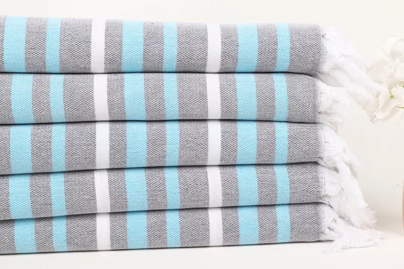 Turkish hand towel, 70x40 Cotton Striped Towel, Bachelor Gift, Home Decor Gifts, Luxury Turkish beach towel for summer vacation, Soft towel - 3
