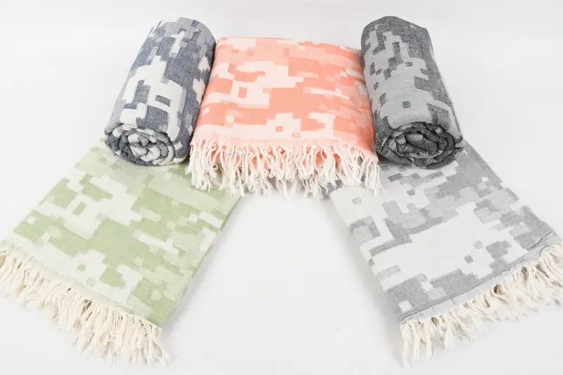 Embroidered Turkish Towel, 68x36 Cotton Camouflage Towel, Turkish Towel Beach Towel, Bath towel, Personalised Gift, Wedding Favors, Home Decor Gifts - 5