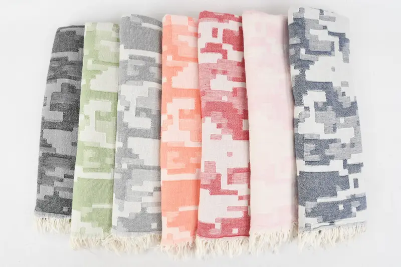 Embroidered Turkish Towel, 68x36 Cotton Camouflage Towel, Turkish Towel Beach Towel, Bath towel, Personalised Gift, Wedding Favors, Home Decor Gifts - 2