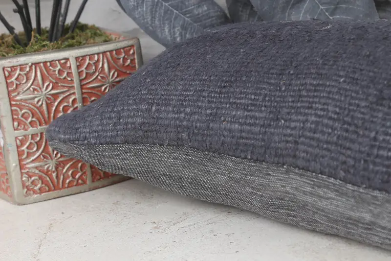Vintage Kilim Pillow, 8x16 Gray Pillow Case, Cushion Cover, Bed Pillow Sham, Throw Kilim Pillow, Wool Kilim Pillow Pillow Cover, Boho Pillow - 7