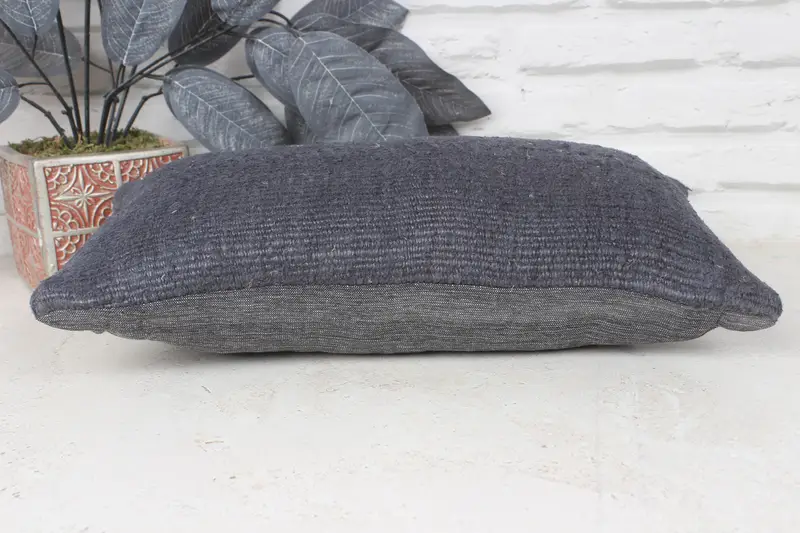 Vintage Kilim Pillow, 8x16 Gray Pillow Case, Cushion Cover, Bed Pillow Sham, Throw Kilim Pillow, Wool Kilim Pillow Pillow Cover, Boho Pillow - 5