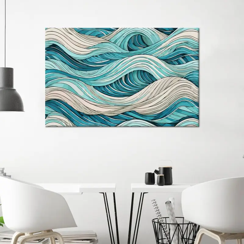 Abstract Wave Canvas: Printed Art for Modern Elegance
