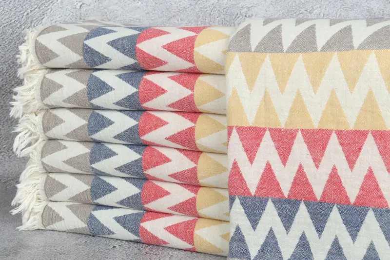 Custom Wedding Gift, Bridesmaid Towel, Bride Gift, Wedding Towel, 70x40 Cotton Zigzag Design Towel, Quick-Dry Beach Towel, Lightweight towel - 3