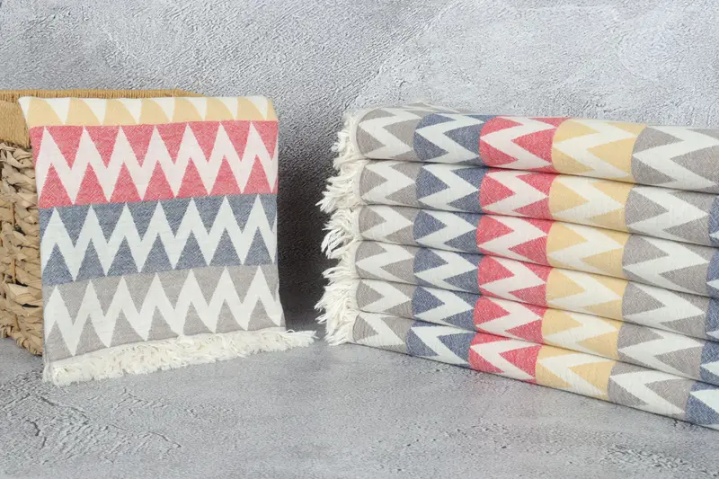 Custom Wedding Gift, Bridesmaid Towel, Bride Gift, Wedding Towel, 70x40 Cotton Zigzag Design Towel, Quick-Dry Beach Towel, Lightweight towel - 7