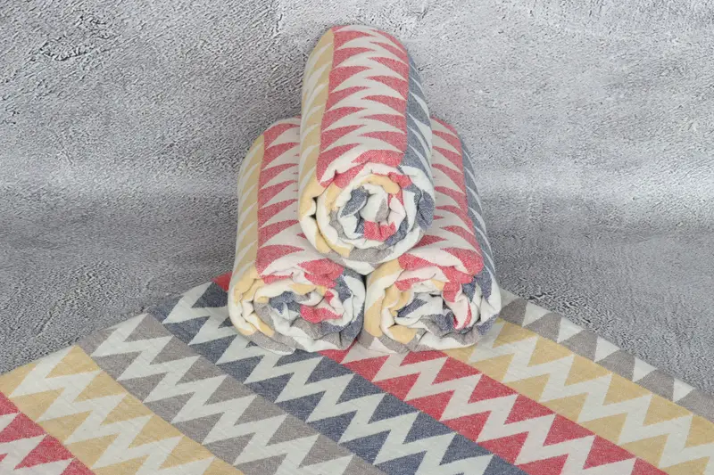 Custom Wedding Gift, Bridesmaid Towel, Bride Gift, Wedding Towel, 70x40 Cotton Zigzag Design Towel, Quick-Dry Beach Towel, Lightweight towel - 16