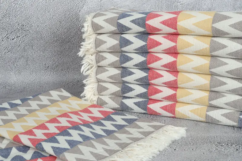 Custom Wedding Gift, Bridesmaid Towel, Bride Gift, Wedding Towel, 70x40 Cotton Zigzag Design Towel, Quick-Dry Beach Towel, Lightweight towel - 6