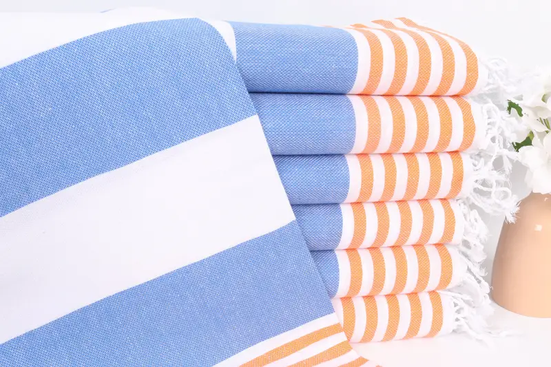 Monogrammed Hand Towel, Personalized Kitchen Towel, Bridesmaid Gifts Personalized, 40x24 Cotton Striped Towel, Summer Towel, Personalized Hand Towel - 1