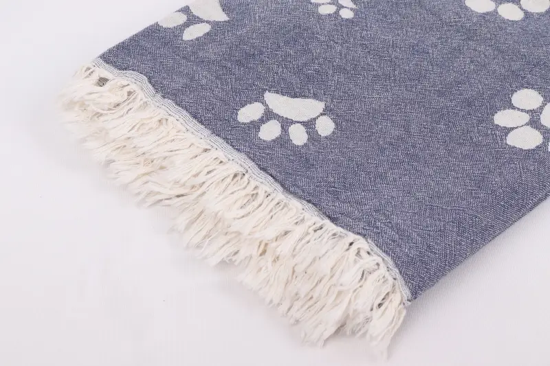 Beach towel, 70x36 Cotton Paw Design Towel, Organic Turkish towel, Peshtemal Towel USA, Gift For Him, Wedding Gift Ideas, Customized Turkish Towel - 8