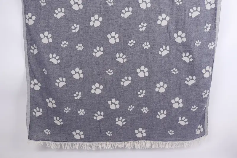 Beach towel, 70x36 Cotton Paw Design Towel, Organic Turkish towel, Peshtemal Towel USA, Gift For Him, Wedding Gift Ideas, Customized Turkish Towel - 1