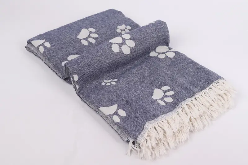 Beach towel, 70x36 Cotton Paw Design Towel, Organic Turkish towel, Peshtemal Towel USA, Gift For Him, Wedding Gift Ideas, Customized Turkish Towel - 7
