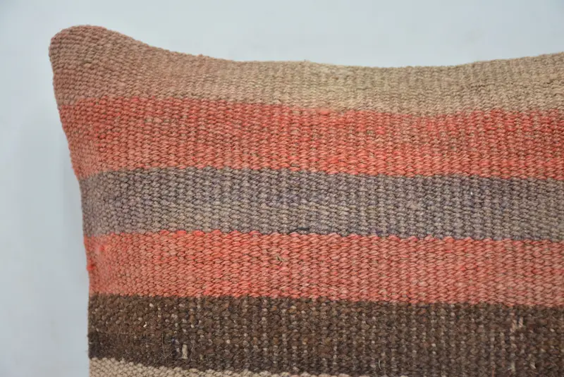 Red & Brown Embroidered Geometric Decorative Pillow, 12x12 Inches - 2