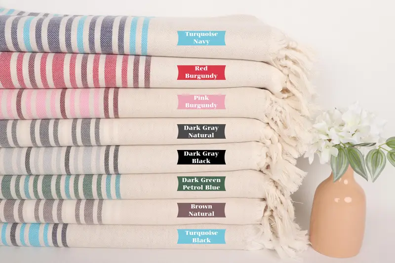 Bulk Order Towel, Halloween Gifts, Personalized Bridesmaid Gift, 70x40 Linen Striped Towel, Personalized Turkish Towel, Turkish beach towel - 1