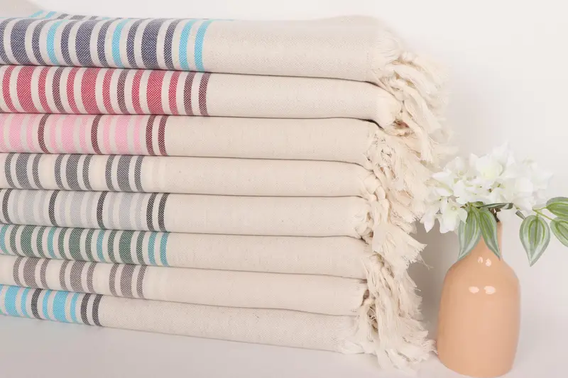 Bulk Order Towel, Halloween Gifts, Personalized Bridesmaid Gift, 70x40 Linen Striped Towel, Personalized Turkish Towel, Turkish beach towel - 2