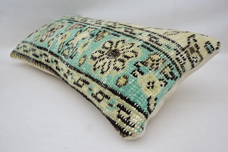 Meditation Pillow, Antique Pillows, Aztec Cushion Cover, Pillow for Sofa, 12x24 Beige Pillow Cover, Cotton Pillow Cover, Throw Kilim Pillow, Cushion - 6