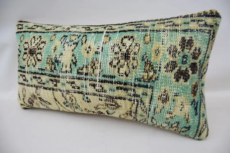 Meditation Pillow, Antique Pillows, Aztec Cushion Cover, Pillow for Sofa, 12x24 Beige Pillow Cover, Cotton Pillow Cover, Throw Kilim Pillow, Cushion - 3