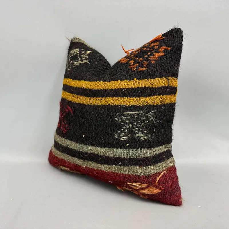 Vintage Kilim Throw Pillow, Couch Cushion Cover, Pillow Case, 18x18 Brown Pillow Sham, Kilim Pillow Cover, Natural Cushion Case, Pillow for Couch - 3