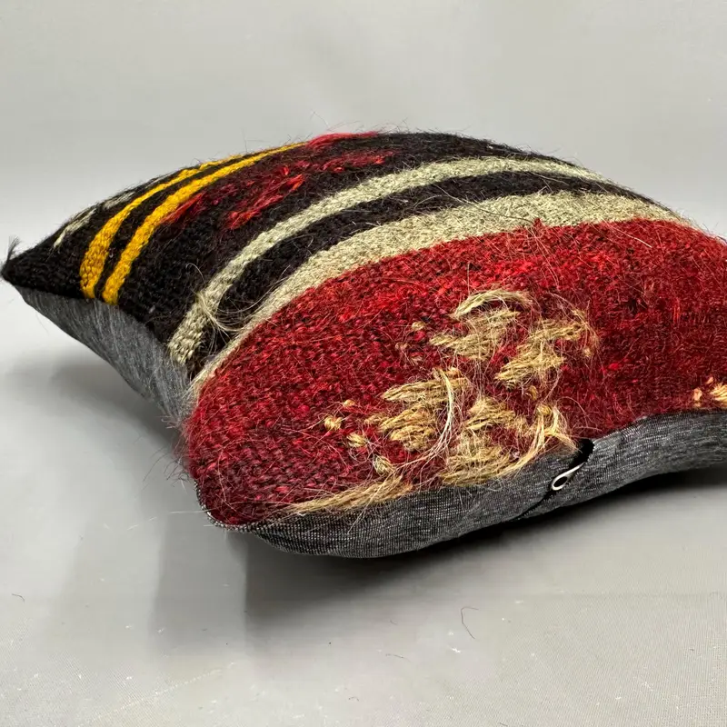 Vintage Kilim Throw Pillow, Couch Cushion Cover, Pillow Case, 18x18 Brown Pillow Sham, Kilim Pillow Cover, Natural Cushion Case, Pillow for Couch - 6