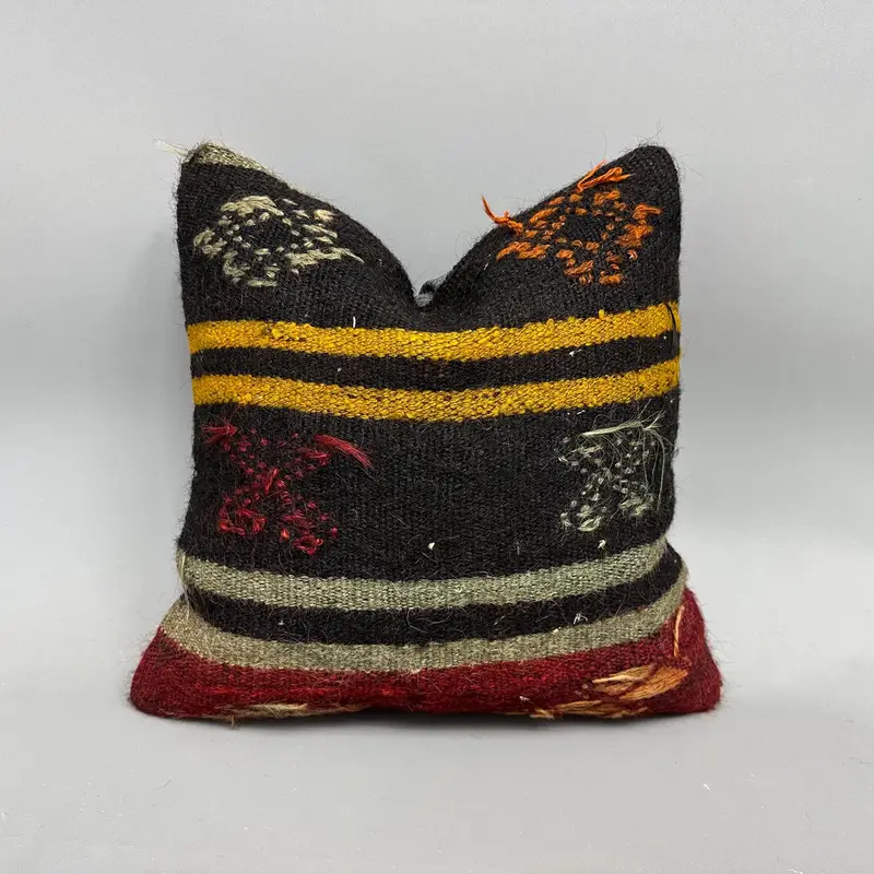 Vintage Kilim Throw Pillow, Couch Cushion Cover, Pillow Case, 18x18 Brown Pillow Sham, Kilim Pillow Cover, Natural Cushion Case, Pillow for Couch - 1