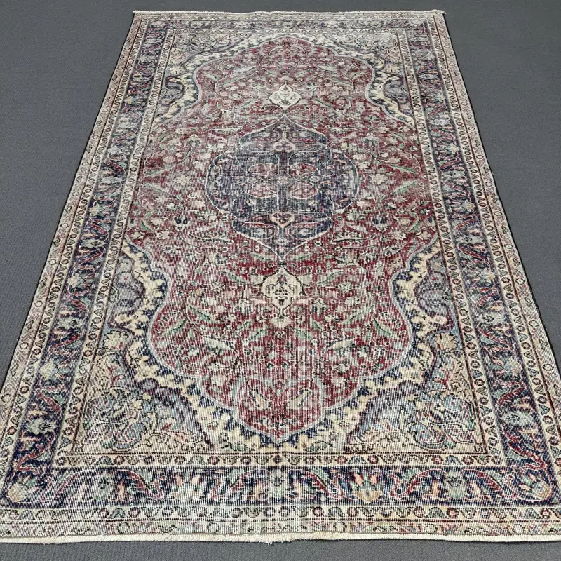 Kırmızı ve Mavi Ombré Halı, 0,5x8,4 ft Şık Dekor