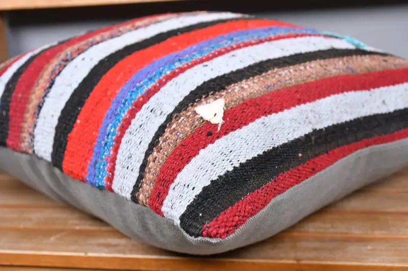 Pillow Case, Ethnical Kilim Rug Pillow, Gift Pillow, Accent Throw Pillow Case, Kilim Pillow Cover, 20x20 White Cushion Cover, Bright Pillow Cover - 3