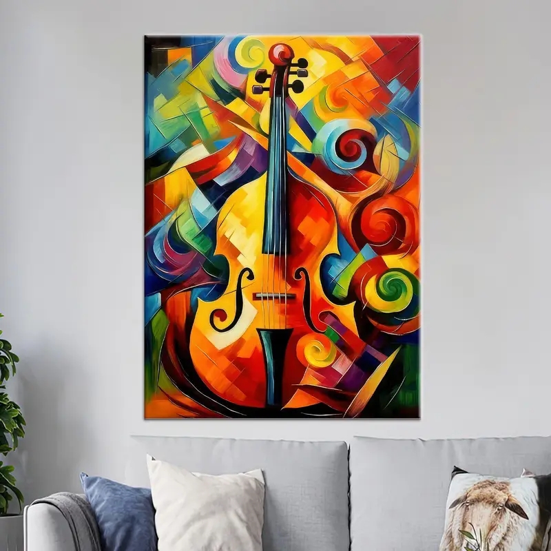 Abstract Canvas Art, Cello Art Decor, Colorful Wall Art, Modern Canvas Art, Music Room Art, Musical Wall Art, Cello Canvas Art, Canvas Art - 4