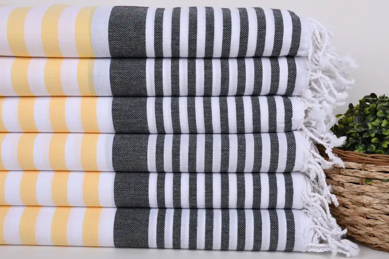 Bridesmaid Gift, Custom Gift, Handmade Turkish hammam towel, Wedding Gift, Bachelorette Party Items, 68x36 Cotton Striped Towel, Xmas Gifts - 2