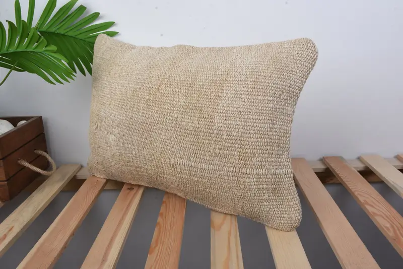 12x20 Beige Pillow, Antique Pillows, Decorative Throw Pillow Cover, Cushion Cover, Kilim Cushion Sham, Kilim Pillow Cover, Vintage Pillow Sham - 5