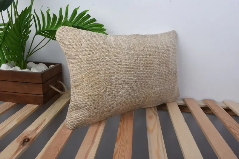 12x20 Beige Pillow, Antique Pillows, Decorative Throw Pillow Cover, Cushion Cover, Kilim Cushion Sham, Kilim Pillow Cover, Vintage Pillow Sham - 4