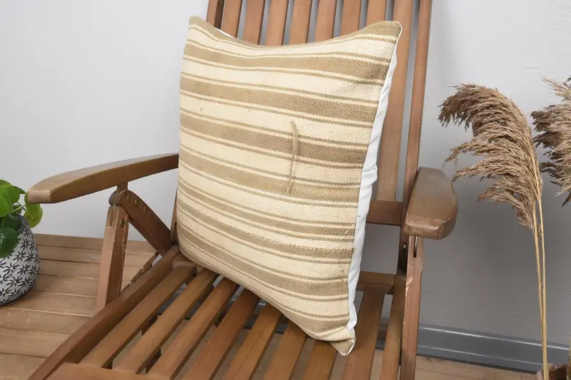 20x20 Beige Pillow, Cushion Cover, Bed Cushion Cover, Gift Pillow, Kilim Cushion Sham, Morroccon Kilim Cushion Cushion Case, Boho Pillow - 3