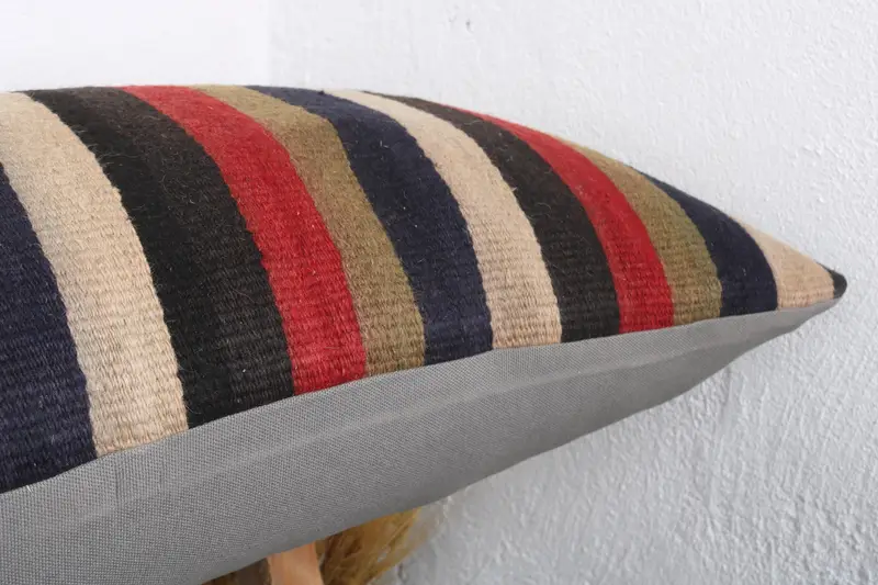 Kilim Pillow, Bolster Cushion Cover, Square Throw Pillow Case, Pillow Cover, 16x48 Blue Cushion Case, Turkish Kilim Pillow, Pillow for Sofa - 5