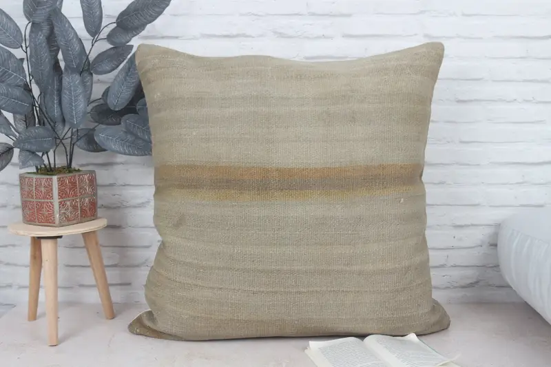 Pattern Throw Cushion Case, 28x28 Beige Cushion Cover, Gift Pillow, Pillow for Sofa, Lounge Throw Pillow Sham, Turkish Kilim Pillow, Pillow Cover - 1