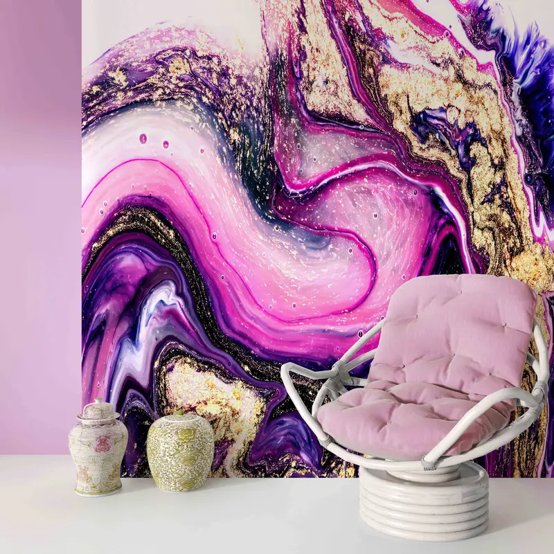 Pink And Gold Marble Paper Craft, Art Deco Wallpaper, 3D Wall Art, Gold Wall Print, Modern Marble Wall Poster, Modern Mural, Paper Crafts, - 8