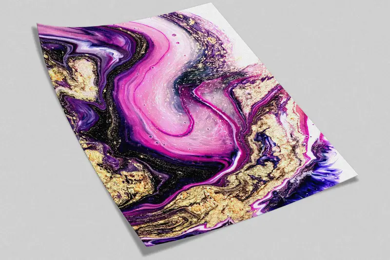 Pink And Gold Marble Paper Craft, Art Deco Wallpaper, 3D Wall Art, Gold Wall Print, Modern Marble Wall Poster, Modern Mural, Paper Crafts, - 3