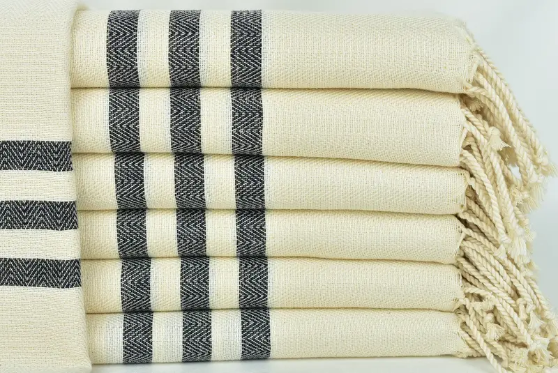 Bachelorette Gifts, Valentines Day Gift For Him, 70x40 Cotton Striped Towel, Organic Turkish towel, Beach Wedding Favor, Monogram Beach Towel - 1